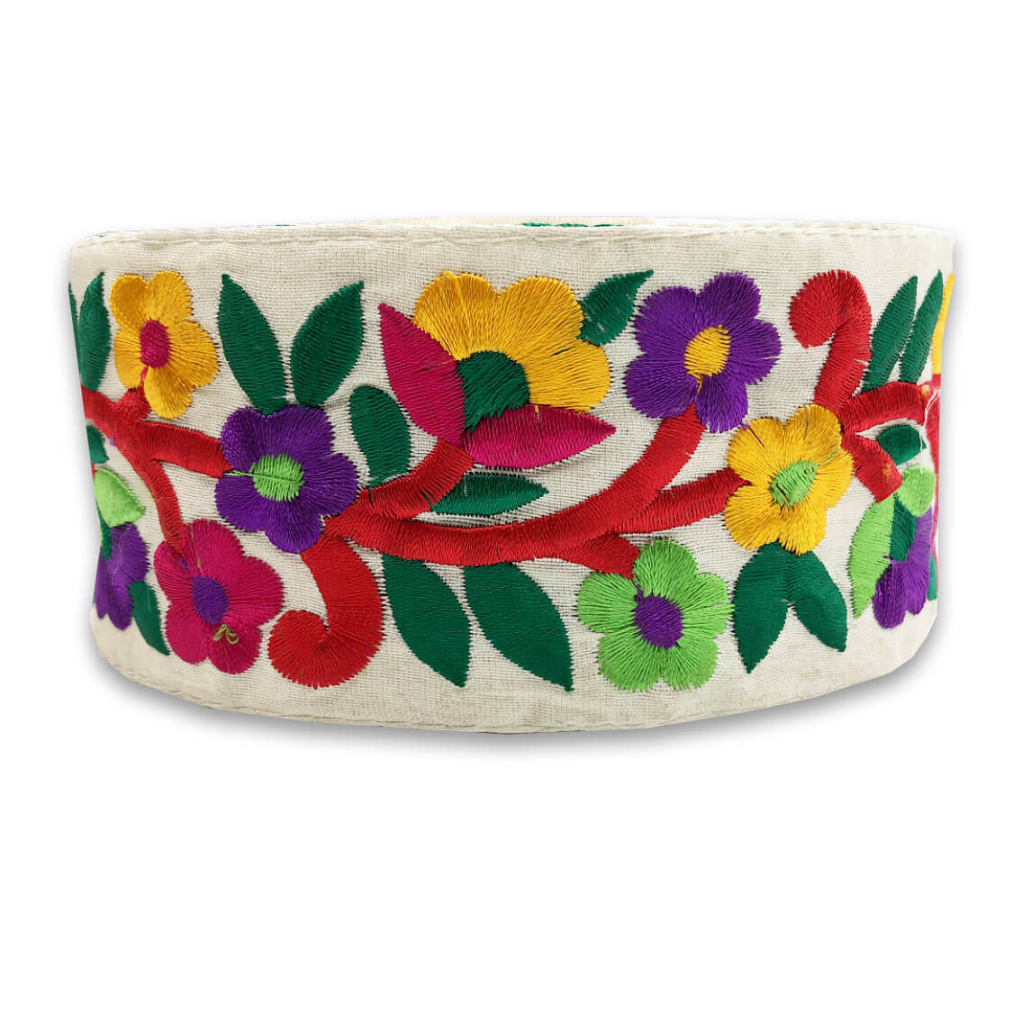 1-pasamaneria-india-rojo-con-flores-amarillas-moradas-y-erdes-dos-punts-shop