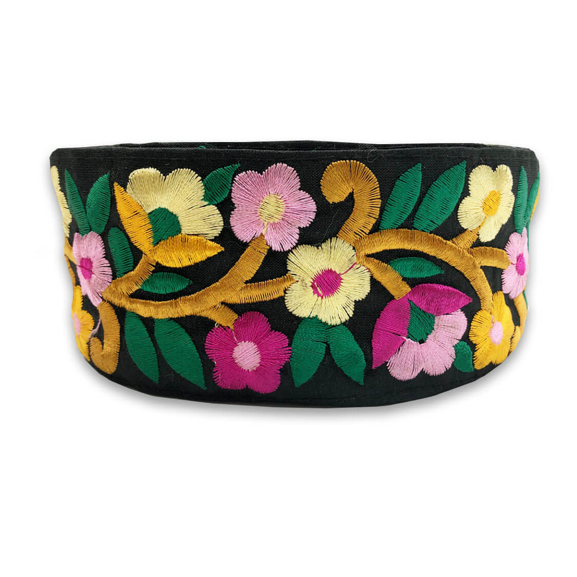 7-pasamaneria-india-mostaza-con-flores-amarillo-palido-rosa-y-fucsia-fondo-negro-dos-punts-shop