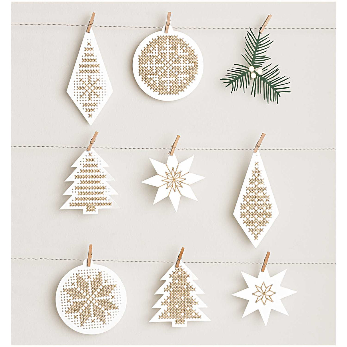 Adornos de Navidad para bordar en papel1