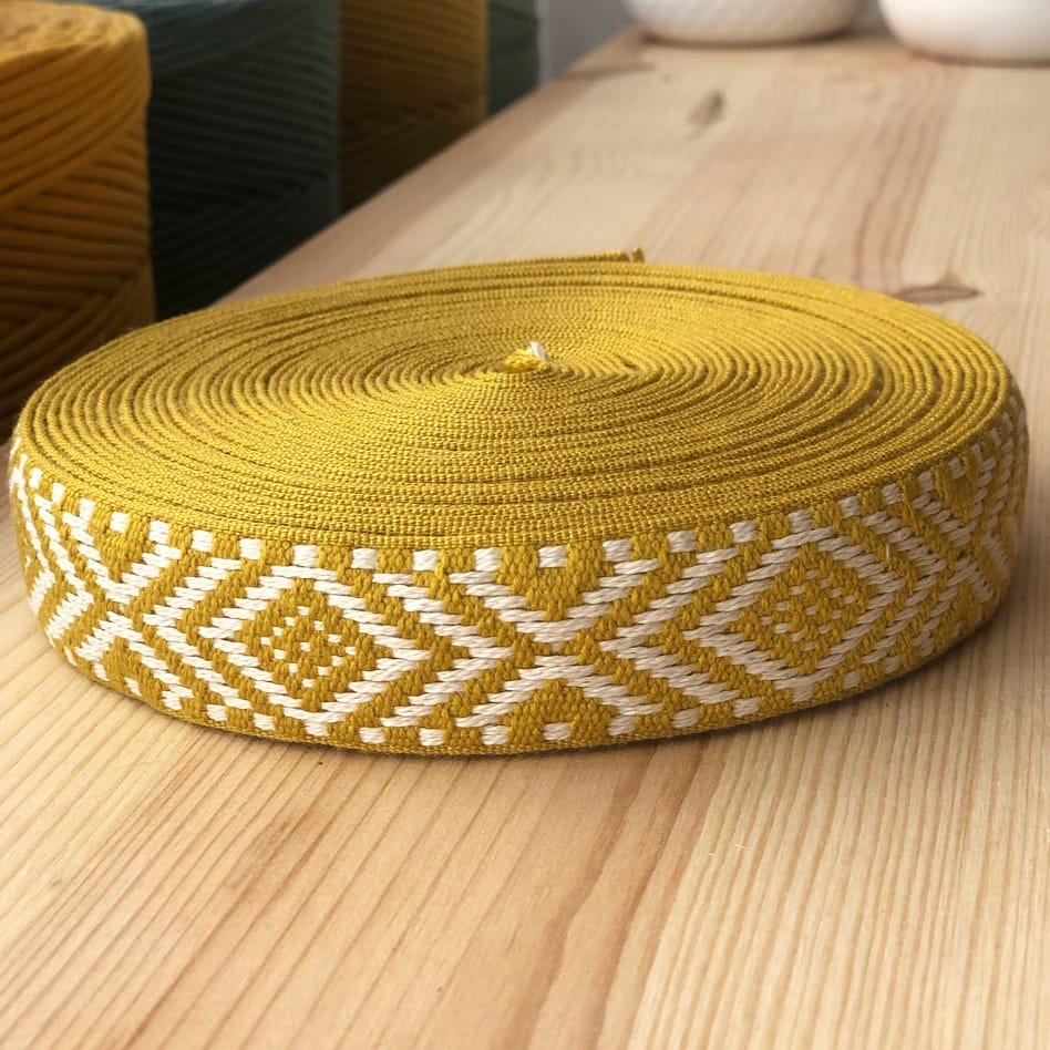 Cinta 30mm - Étnica con fondo crudo