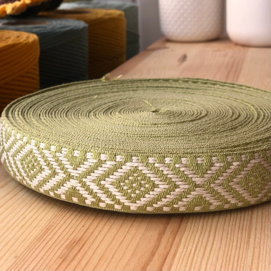 Cinta 30mm - Étnica con fondo crudo