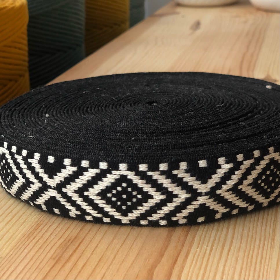 Cinta 30mm - Étnica con fondo crudo