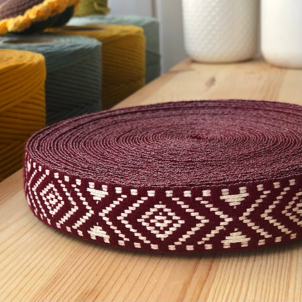 Cinta 30mm - Étnica con fondo crudo