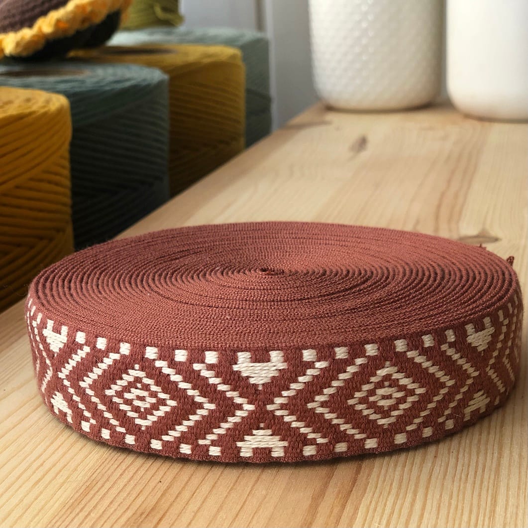 Cinta 30mm - Étnica con fondo crudo