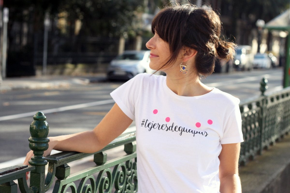 Camiseta Blanca #tejeresdeguapas XL