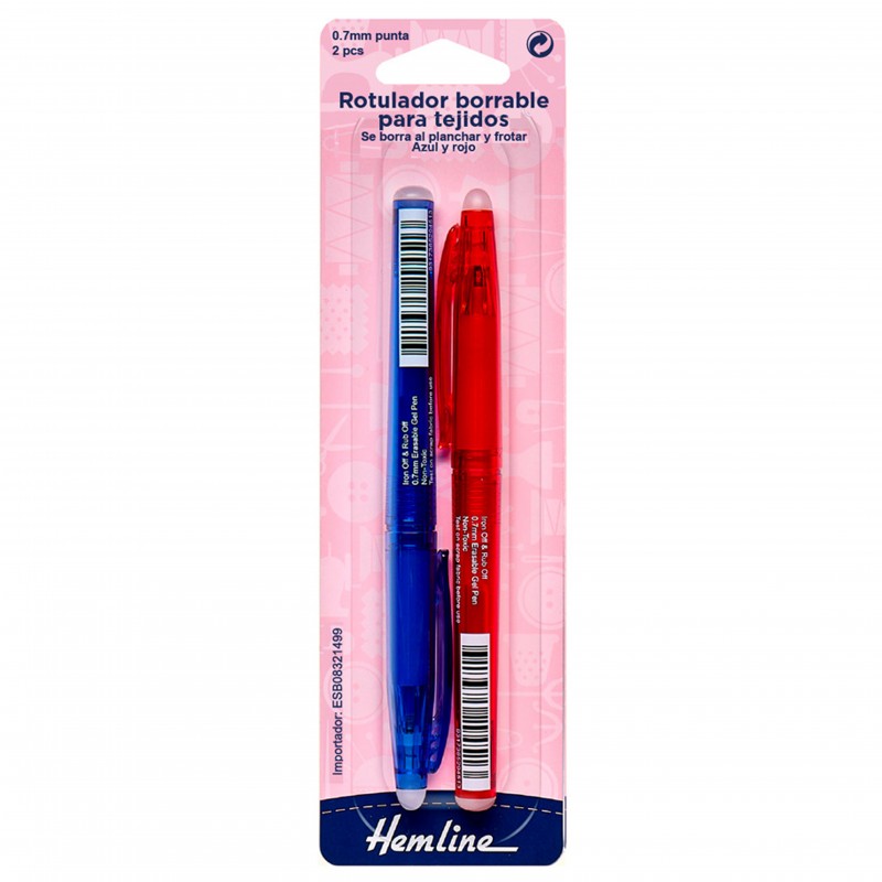 Rotulador borrable para telas Hemline