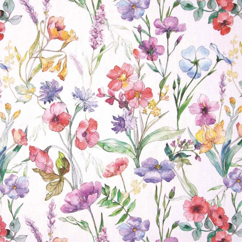 Katia Fabrics Lona Reciclada Slub Print - Multicolor Poppy