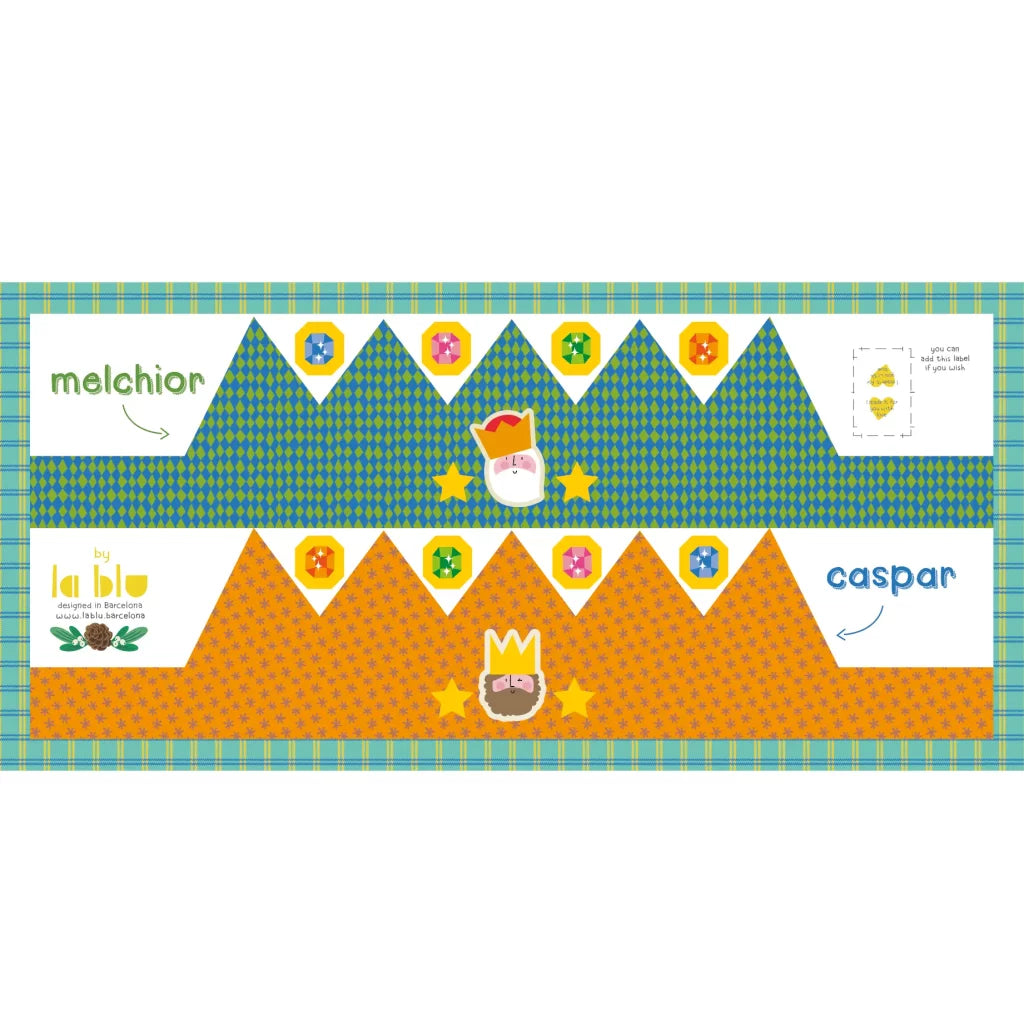 Corona Reyes Melchor y Gaspar - Panel de cortar y coser LaBlu