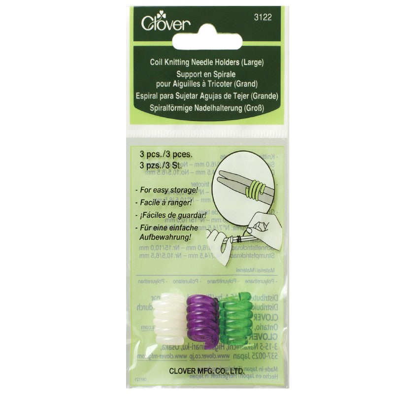 Espiral para sujetar agujas de tejer Clover - medida grande