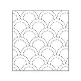 Tela Sashiko precortada - dibujo Ondas n.207