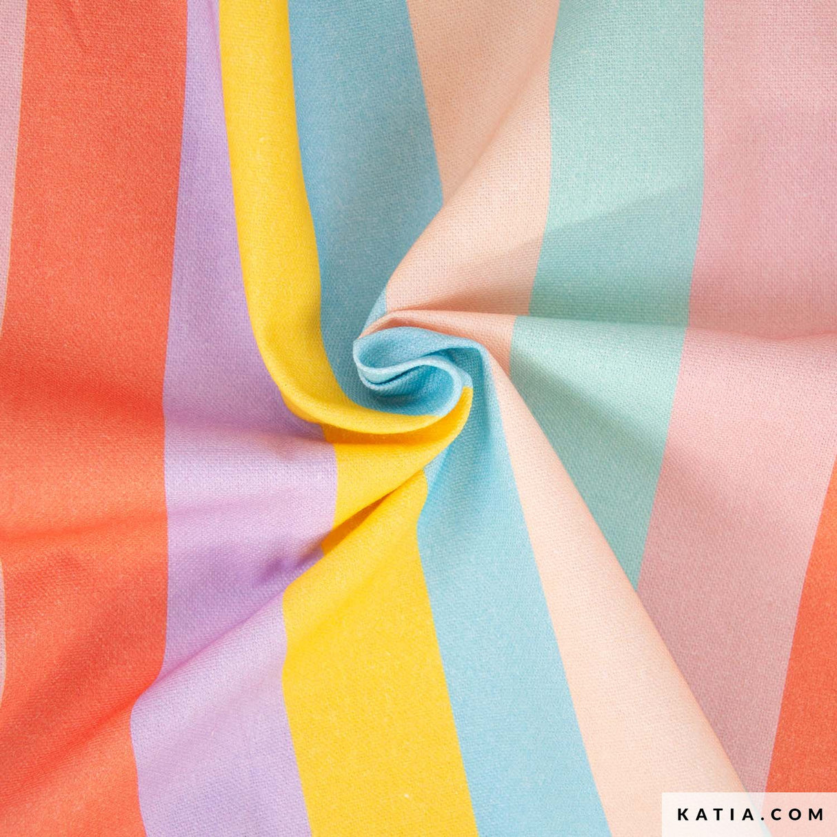 Katia Fabrics Canvas Cotton 80z Print - Pastel Stripes